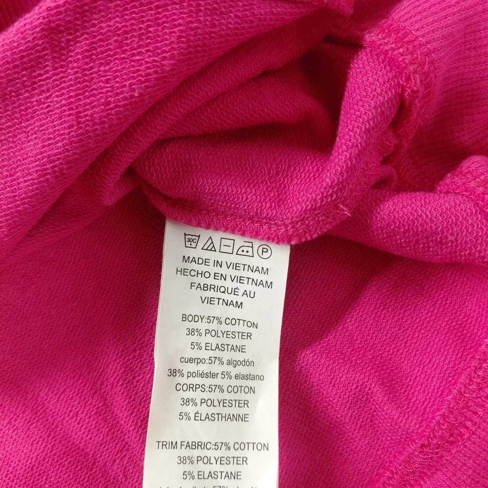 Michael Kors Women's Vibrant Pink MK Grommet Stud Logo Hoodie Long Dress Size XL